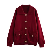 Lazy Retro Loose Single-breasted Knitted Cardigan For Women In Winter With A Sense Of Atmosphere And Temperament 1