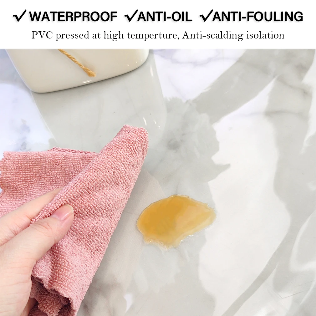 XHTJIAJU Soft Glass Table Cloth soft PVC Texture Tablecloth Waterproof Rectangular Table Cover Pad Kitchen Oil-Proof Table Mat