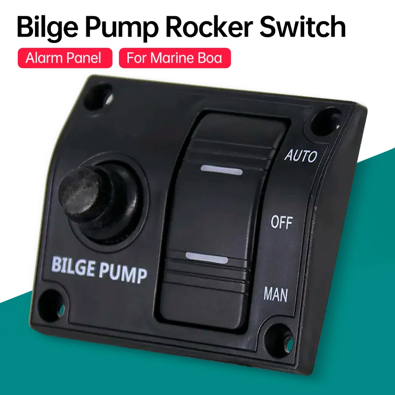 3 Way Bilge Pump Rocker Switch+Alarm Panel AUTO-OFF-MAN IP66 for Marine Boat 015-02 1x car relay 12v 40a 40 amp car automotive van boat bike 4pin spst alarm relay auto replacement part