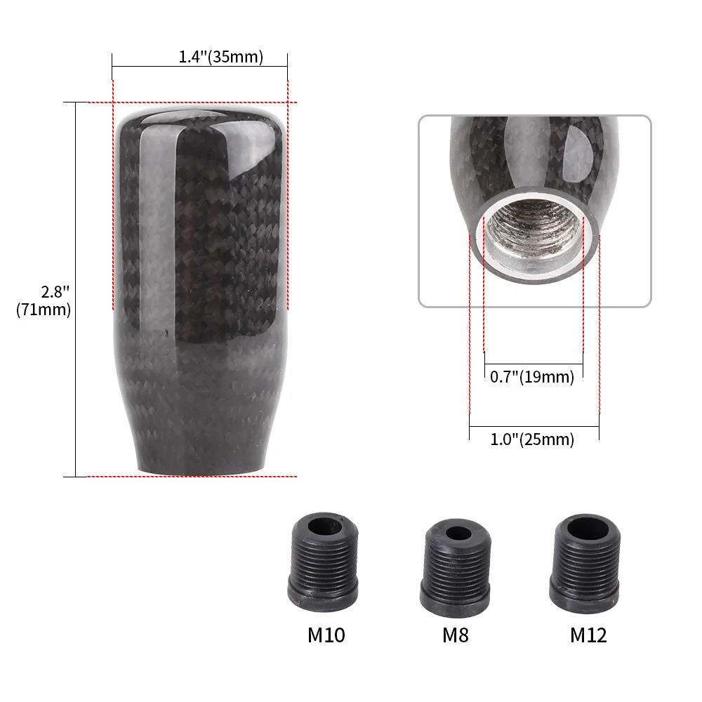 Universal Decorative Car Accessories Gear Bar Personality Real Carbon Fiber Head 5/6speed Manual Shift Knob Modified Accessories