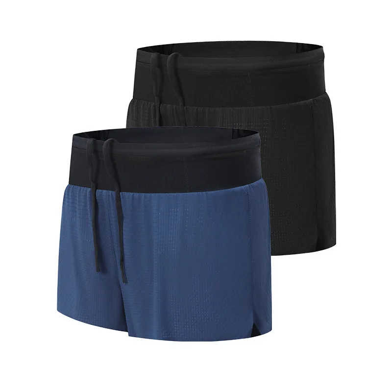 2 in 1 Marathon Trail Running Shorts Quick Dry Long Distance Training Sport Men Summer Pockets Lining Track And Field Breathable
