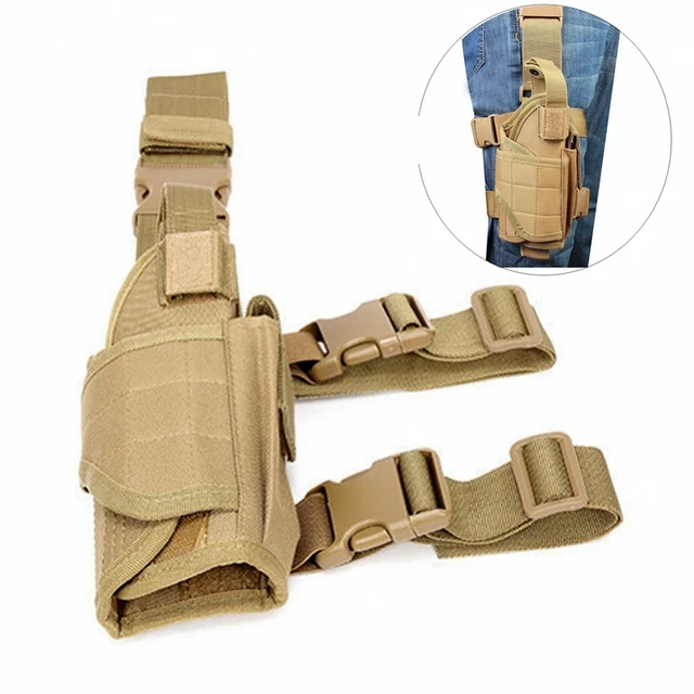 Drop Leg Tactical Thigh Pistol Gun Holster with Magazine Pouch Airsoft  Right Hand Handguns Case Adjustable Strap for Men - AliExpress