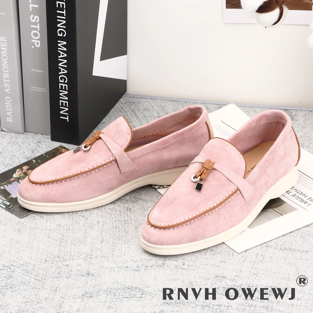 Suede Leather Women Loafers Shoes Spring Autumn Luxury Casual Women Shoes Rubber Sole Flat Loafers Comfortable