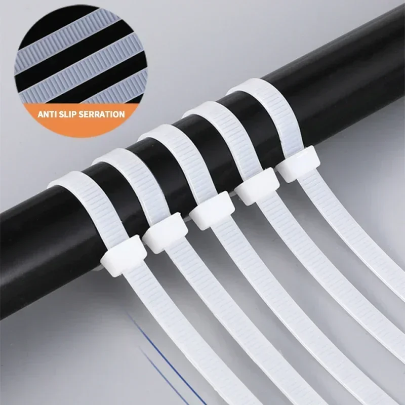 Nylon Cable Ties 1000Pcs Self-locking Plastic White/Black 3*100mm 4*200mm Zip Wraps Strap
