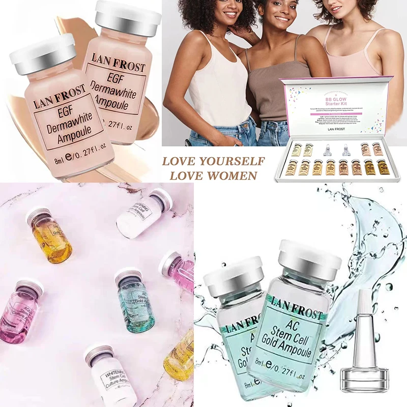 12pcs Korea BB Cream Glow Face Skin Care Serum Essence Ampoule Foundation Brightening Whitening Anti-Wrinkle Acne Beauty