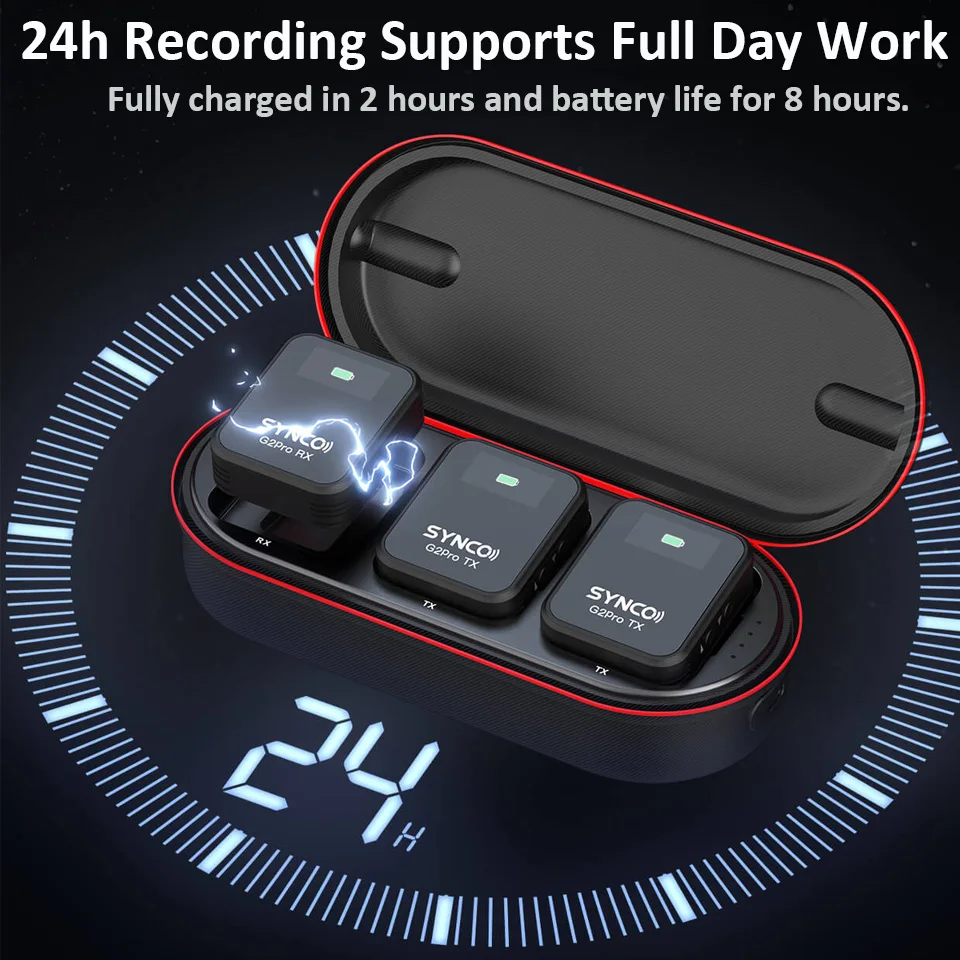 SYNCO G2A1/G2A2 Pro 2.4G Wireless Lavalier Microphone for Smartphone Camera Video Vlogging Streaming YouTube Live Interview