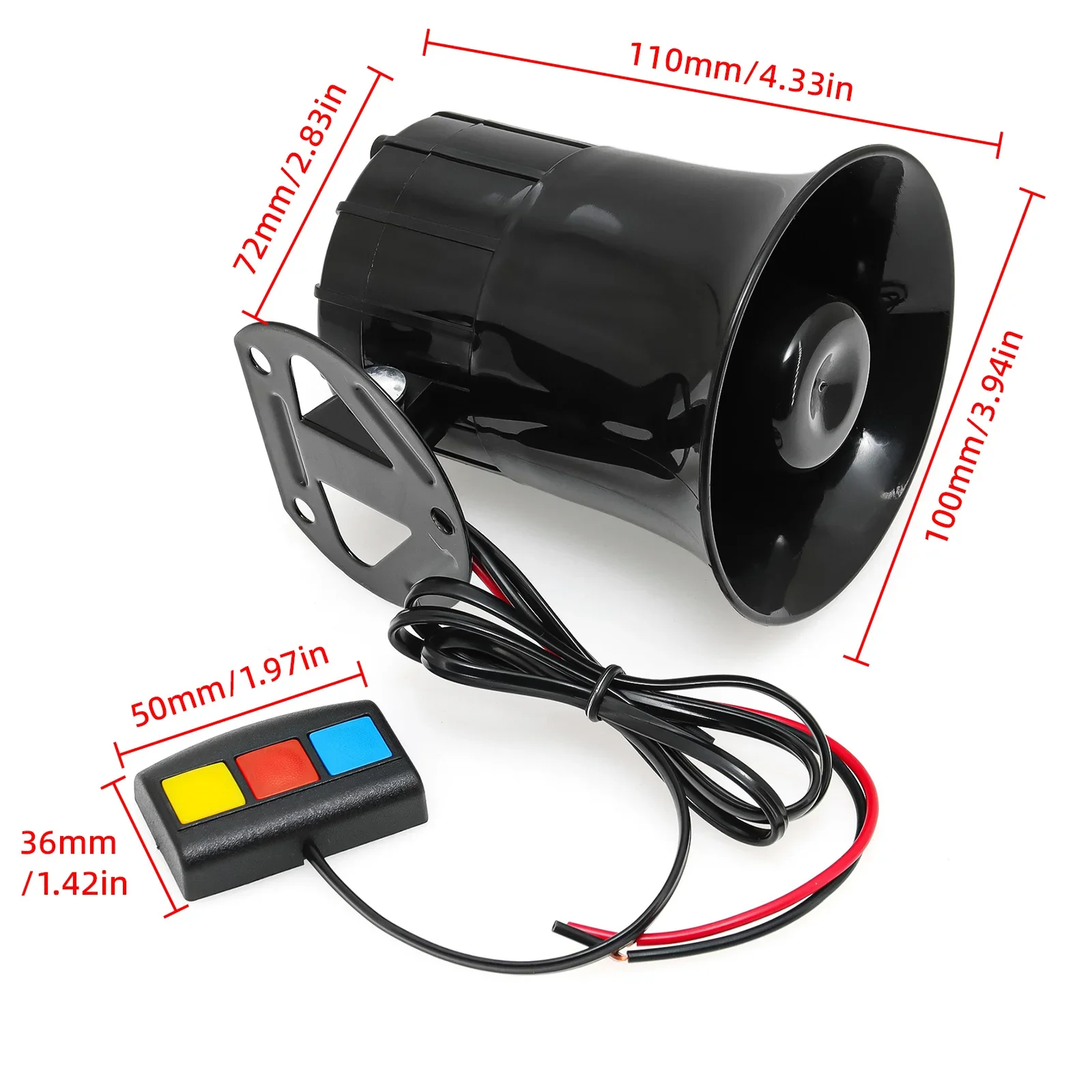 Car siren horn motorcycle horn car air horn 3 Tone Sound Loud Car Horn Air Horn 12V Loud Sound Car Speaker Motorcycle Police Fire Siren Speaker CH0018