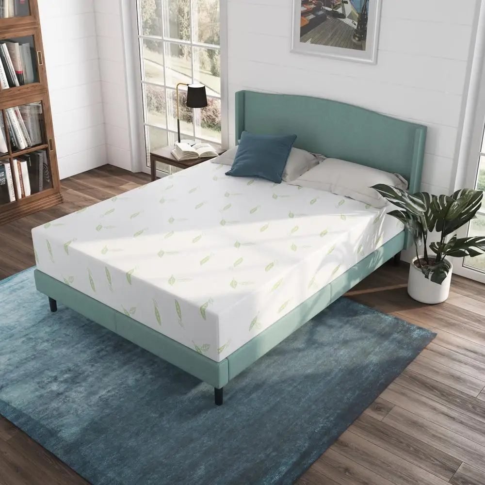 Green Tea Infused Memory Foam Mattress Bed in a Box Twin 6" Medium Firmness Hypoallergenic Breathable Construction Comfort 2