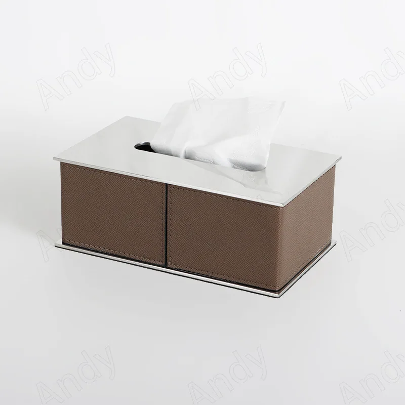 

Современная кожаная коробка для салфеток, ручная работа, металлическая рамка, офисный органайзер для салфеток, Европа, гостиная, Настольный Диспенсер Салфеток коробки, украшение для дома