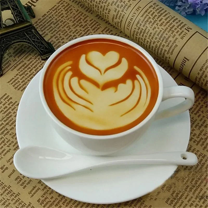 16Pcs/Set Coffee Mold Latte Cappuccino Barista Art Stencils Cake Duster Templates Coffee Accessories Milk Mold Coffe Decoration Cappuccino Mold