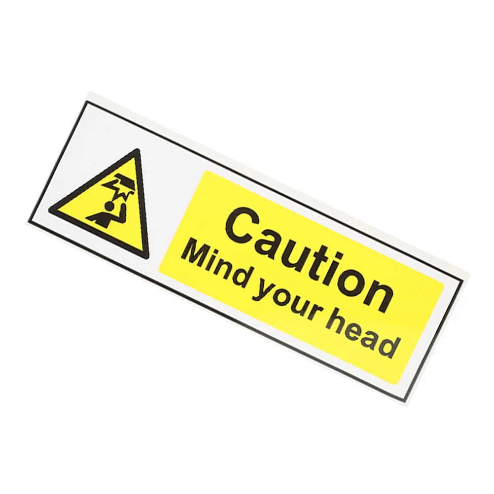 Signage Funny Warning Stickers Caution Watch Your Head Signs Pp Safety Pvc Bathroom for Workplace
