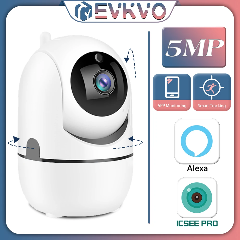 5MP PTZ IP Camera Indoor WiFi Pet Baby Monitor Auto Tracking CCTV Home Security Audio IR Night Video Surveillance |