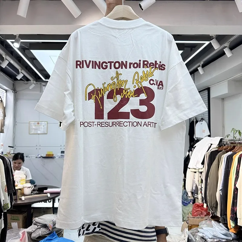 

2023 RRR123 Vintage Simplified Letter 123 Logo Print T Shirt Men Women Harajuku Anime RRR 123 Tee Top Graphic T Shirts