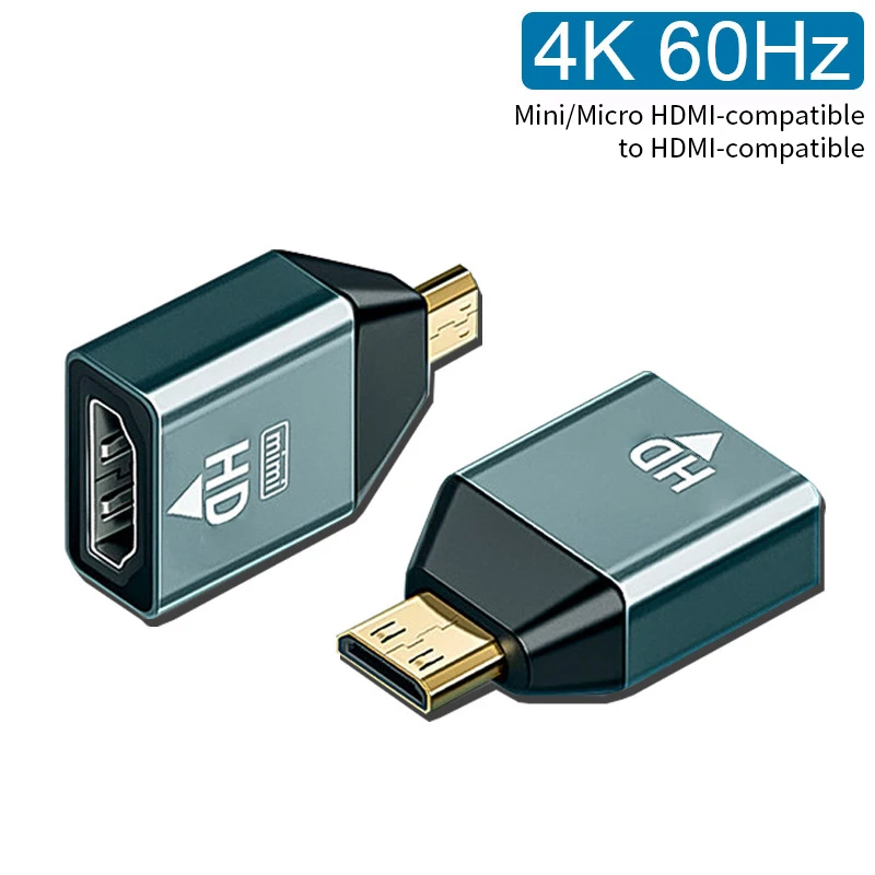 

4K 60HZ Mini Micro HDMI-compatibladapter converter For Laptop Graphics Card Camera TV Monitor HD Adapter Audio Video transmissio