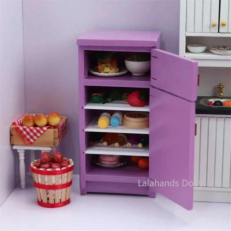 Dollhouse Mini Many Color Single Double Refrigerator Model for Dollhouse Supermarket Restaurant Furniture Decoration Accessories