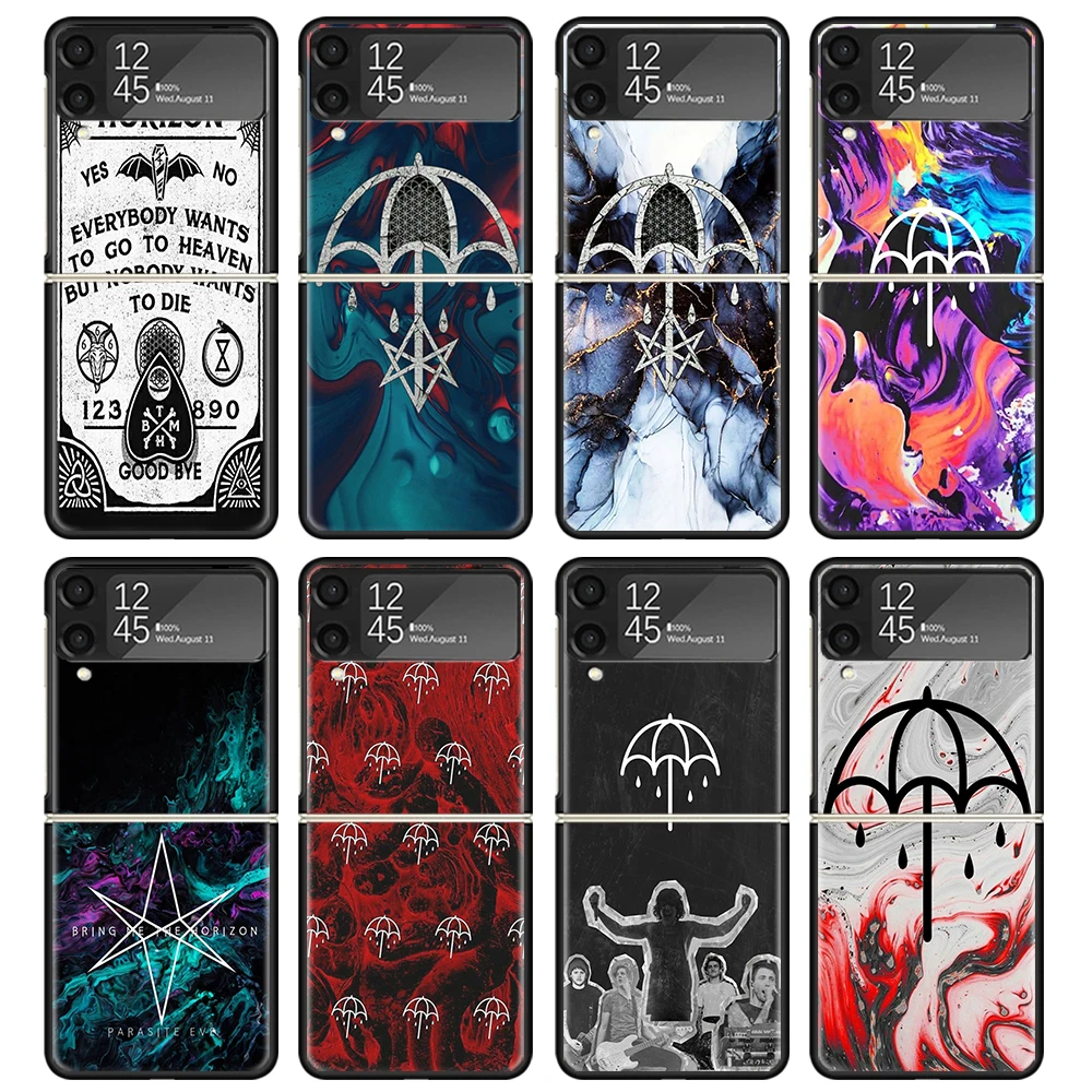 Bring Me The Horizons Custodia Per Telefono Nera Per Samsung Zflip5 Zflip4 Zflip3 5G Hard Pc Protective Galaxy Z Flip 3 4 5 Cover Pieghevole