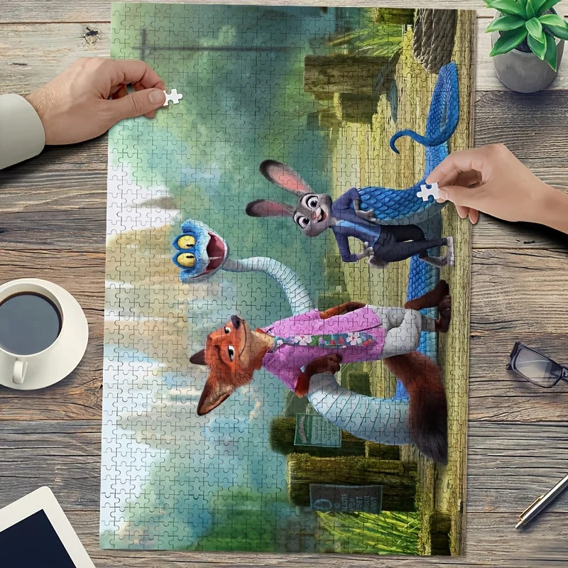 1000pcs Disney "Zootopia" Judy Hopps and Nick Wilde Poster Puzzle | Ideal for Educational Collectibles, Home Entertainment, Gi