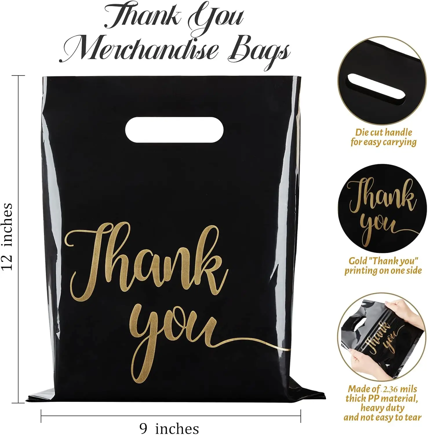 Poly Bags Premium Thank You Poly Bags Handles Retail Wedding Gift Favors For Boutique Business Candy Packaging