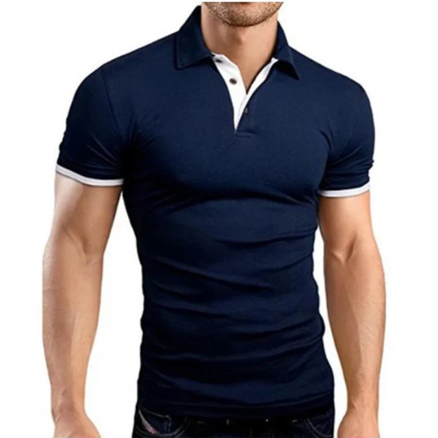 Polo à Manches Courtes pour Homme, T-shirt de dehors, Polyvalent, Respirant, Slim 1