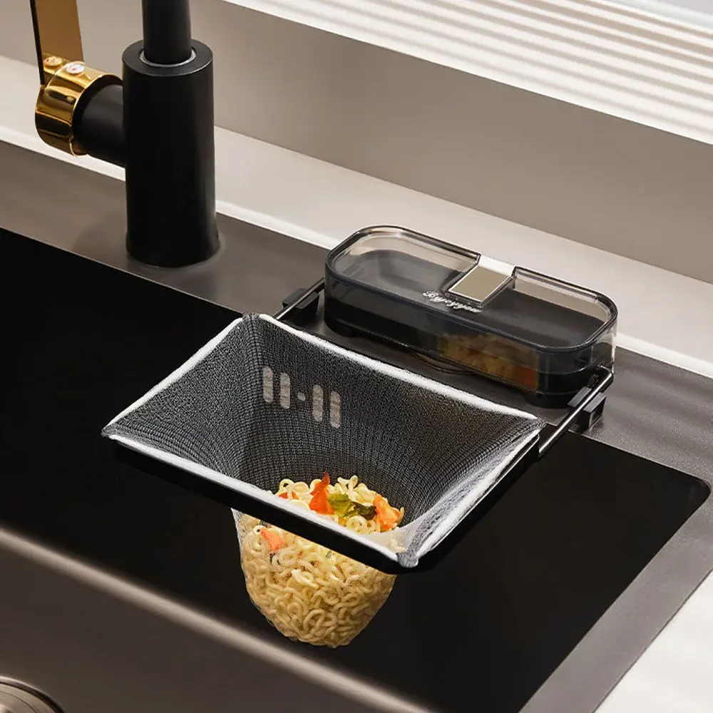 Hanging Net Filter Bag Multi-Purpose Triangle Drainage Rack Drain Basket Kitchen Sink Filter Leftovers Soup Food Drainer