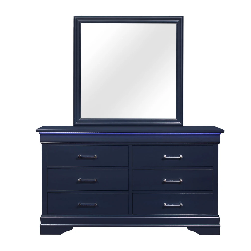CHARLSTON BLUE DRESSER WITH LED 4