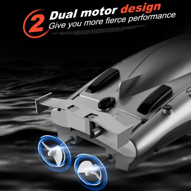 1 Set Wireless RC Boat Eco-friendly Anti-collision Simulation Birthday Gift Hovercraft Toy RC Racing Boat 6