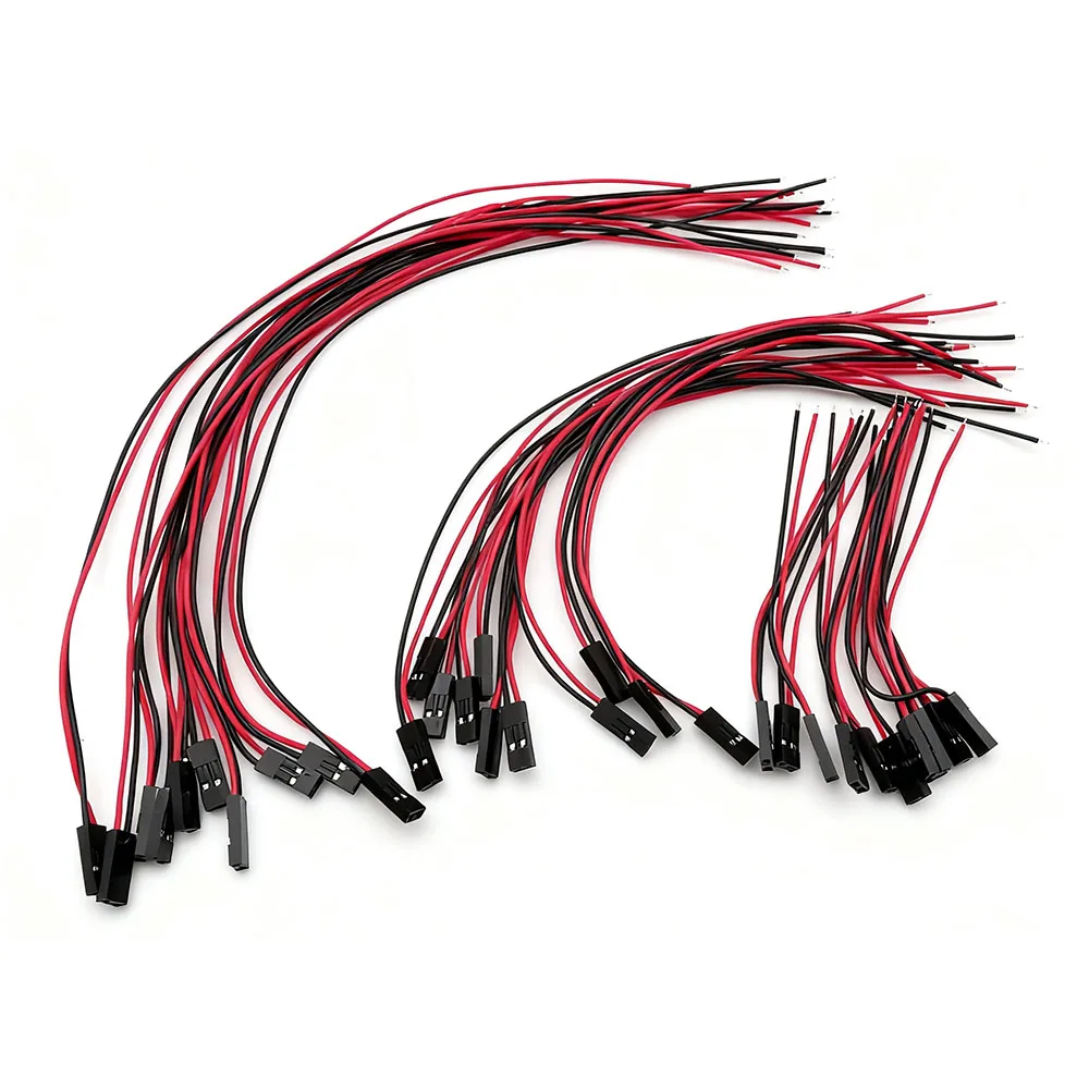 10-50Pcs 2 Pin 2.54mm Pitch Female Jack for Dupont Connector 2P Socket with 26AWG PVC Wire Jumper Cable for Dupont Line PCB DIY 10-50Pcs 2 Pin 2.54mm Pitch Female Jack for Dupont Connector 2P Socket with 26AWG PVC Wire Jumper Cable for Dupont Line PCB DIY