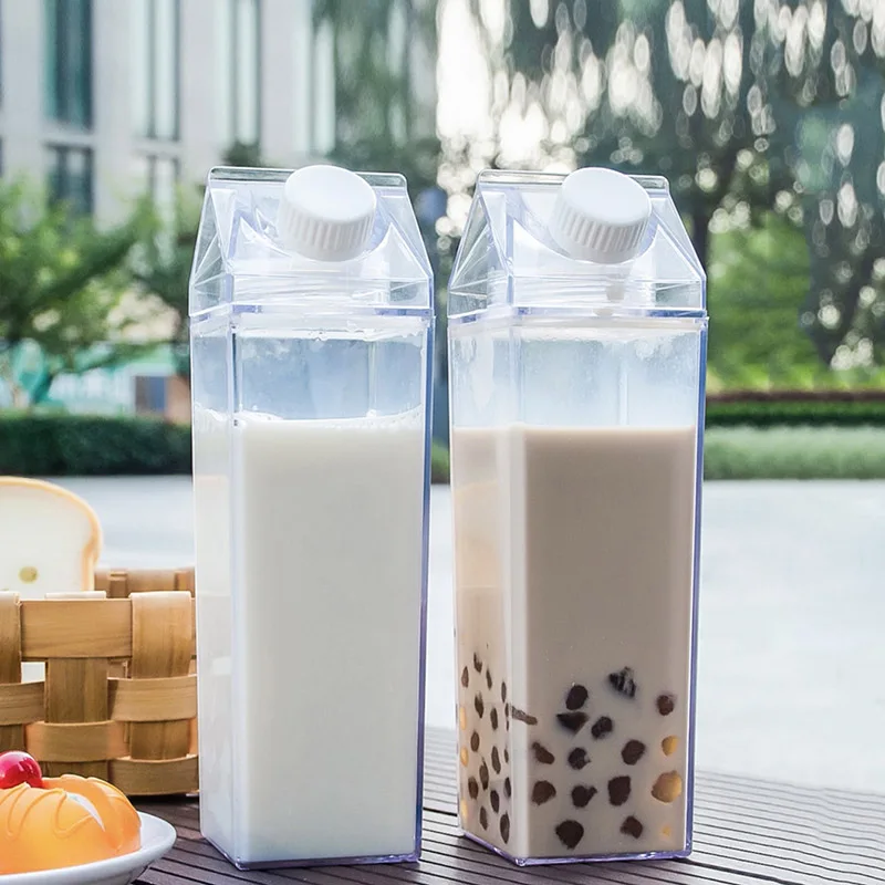 Leakproof Square Portable Plastic Juice Cup for Travel and Home Use