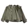 Female Cape Style Windbreaker Jackets Coat Hood Cropped Jacket Women Solid Trench Coat Autumn Long Sleeve Autumn Winter Coats
