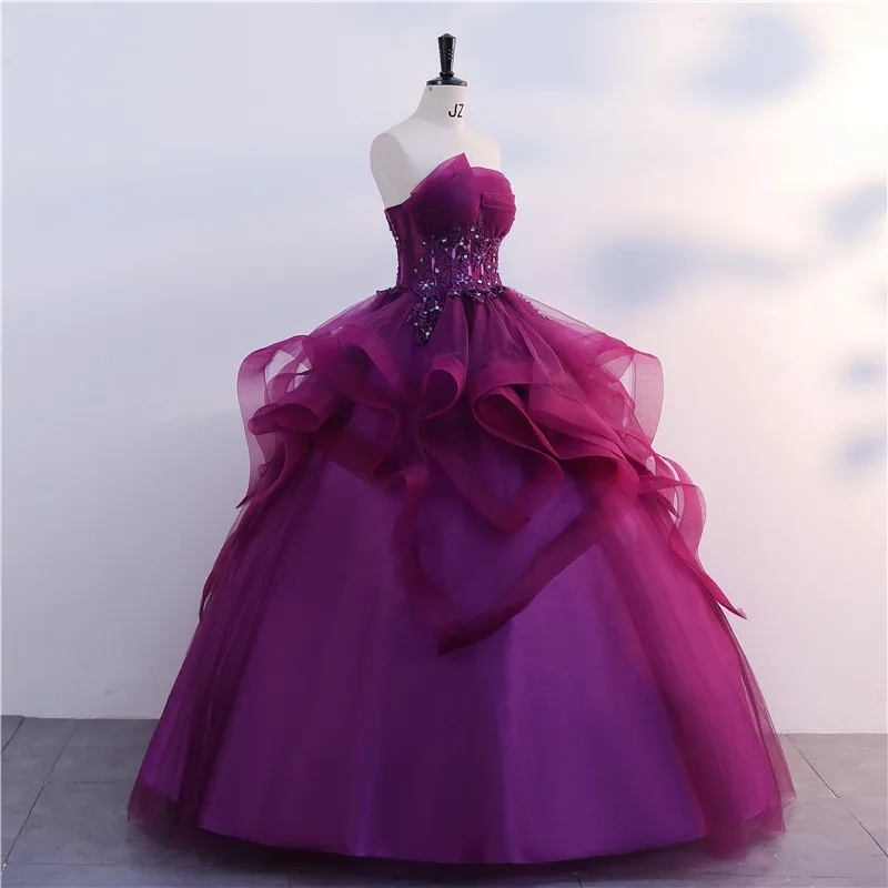 Purple Strapless Quinceanera Dresses Elegant Party Dress Formal Prom Ball Gown Plus Size For Girls Ashley Gloria