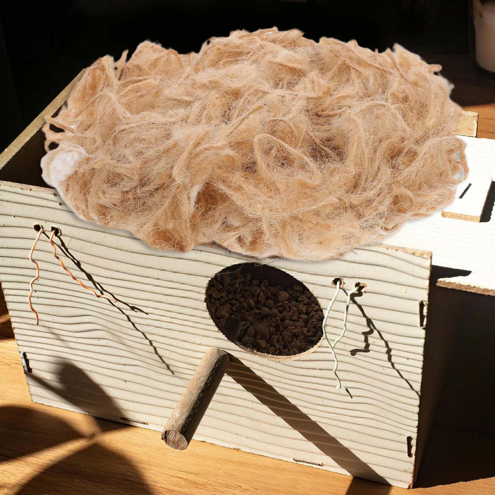 천연 새 둥지 재료 40G 혼합 황마실 둥지 필러 실내외 새장용 DIY 둥지 침구 패드 카나리아