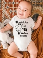 Hand Picked For Earth By My Great Grandma/Grandpa In Heaven Baby Bodysuit Cute Newborn Baby Romper Summer Baby Boy Girl Clothes 2