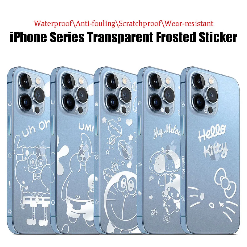 

Sanrio Hellokitty Mymelody for Iphone12/13Promax Cartoon Kawaii Phone Rear Film Frame Lens Film Transparent Frosted Back Film