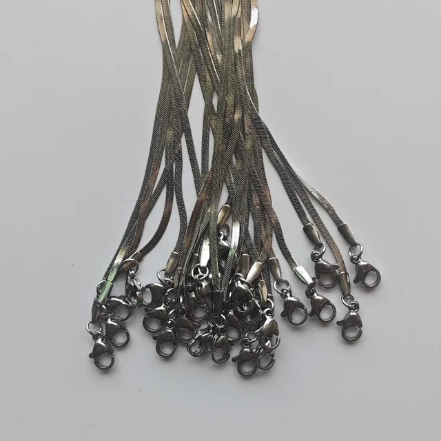 12 Catene Per Collane In Acciaio Inossidabile 304 - Serpente Con Moschettone Per Creazione Gioielli - Foto 9