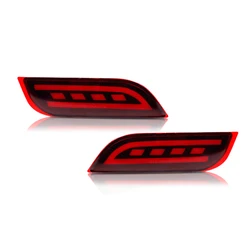 Red/Smoked Lens Red LED Rear Bumper Reflector Lights (Red Lens)