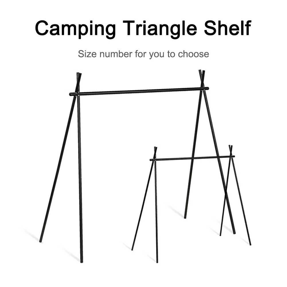 Aluminum Alloy Triangle Rack Foldable Portable Camping Hanging Rack Lightweight Multifunctional for Picnic Barbecue Outdoor Tool