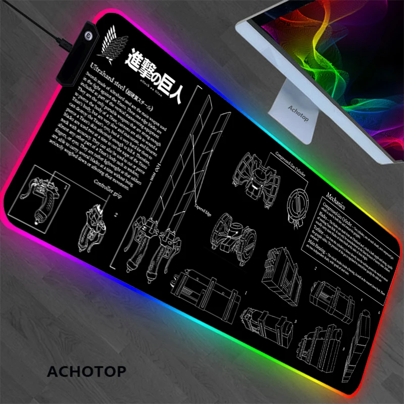 Большой RGB черно-белый коврик для мыши персидский ноутбука ПК геймерский
