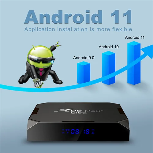 TV 박스, 안드로이드 11 X96Max Plus, 울트라 4GB, 64GB, TVBOX AV1, 8K 와이파이, BT 4.0 스트리밍 플레이어, IPTV 셋톱 박스, S905X4 5