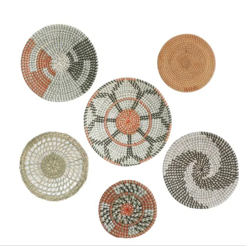 6pcs-rattan-wall-decor-hanging-woven-wall-plate-round-fruit-basket-boho-seagrass-decorative-trays-for-living-room