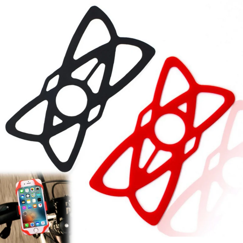 

4Pcs Bike Motorcycle Phone Mount Tether X Web Grip Silicone Cell Phone Holder Band Universal Elastic Rubber Security Strap