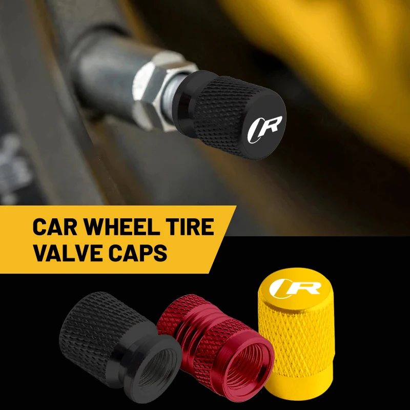 4Pcs Metal R Sport Badge Car Wheel Tire Valve Caps Covers Per Jaguar Xjs Xfr Xfl F-Pace X-Type F-Type E-Pace I-Pace Accessori