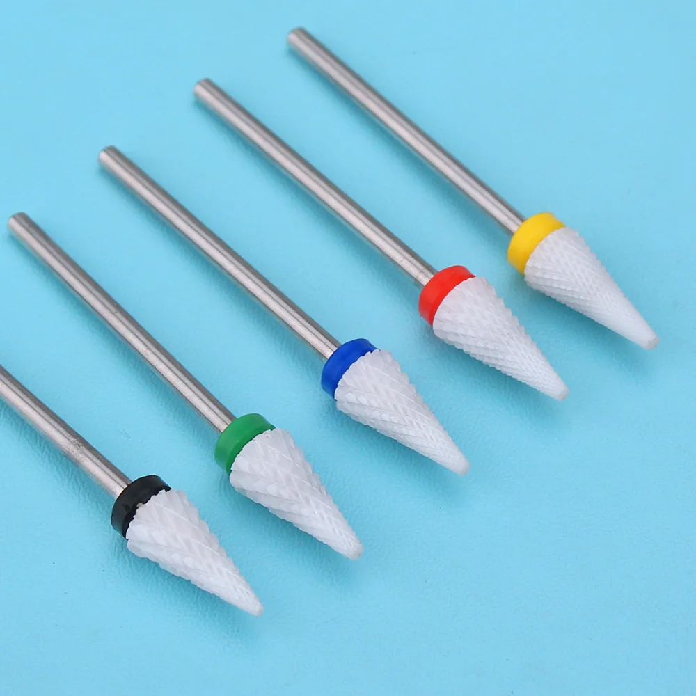 Nail Drill Bits Flame Ceramic Cutters for Manicure Electric Pedicure Nail Bits Gel Polish Remover Files Burr Nail Accessories - 3