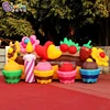 New 6x2.2x2.5 mH Inflatable Cup Cake Castle Backdrop Wall For Decoration - BG-Z0167 1