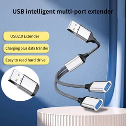 Dual Port USB - C to USB - A Hub Adapter for Charging and Data Transfer (USB A Male)