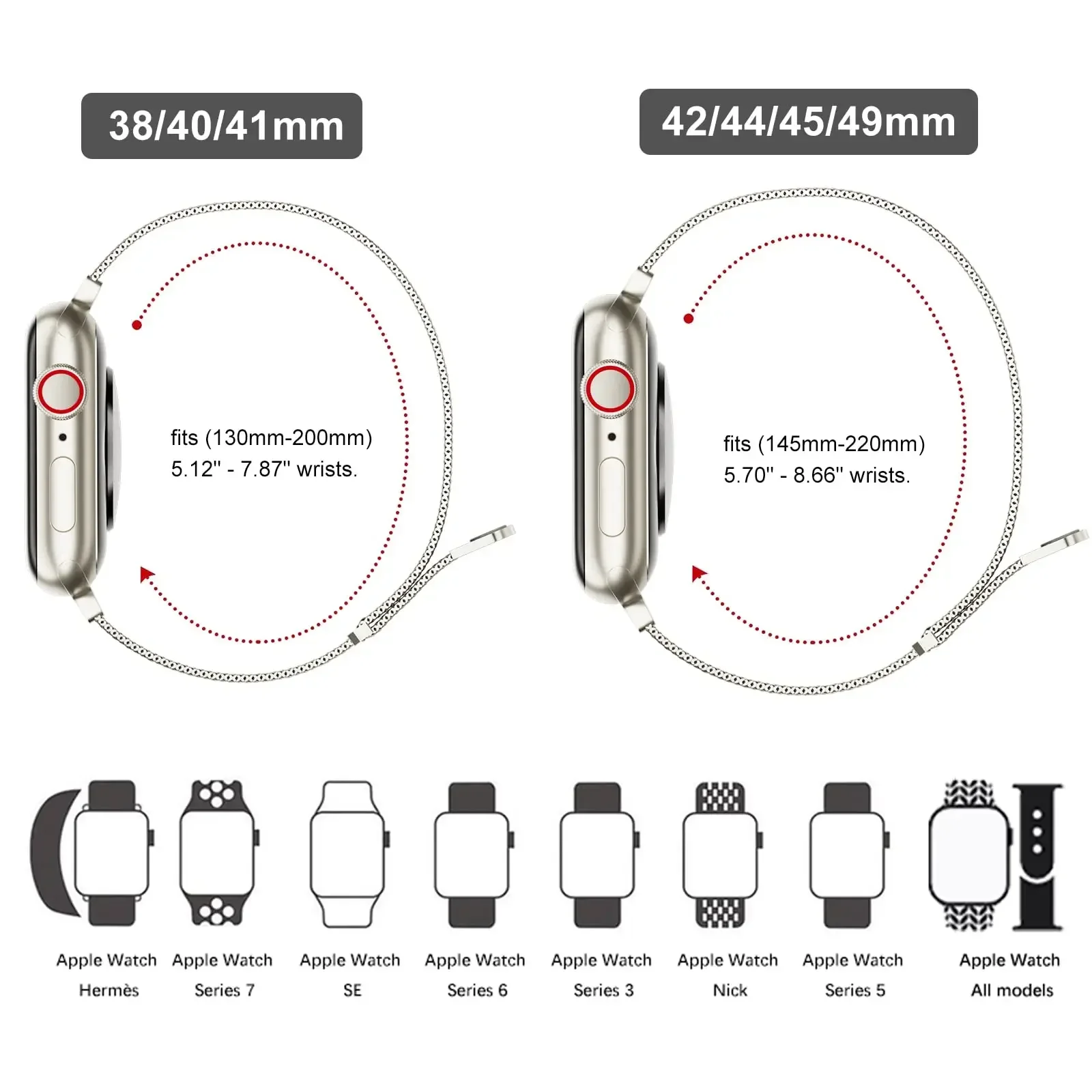 Elegant Milanese Apple Watch Band with TPU Screen Protector