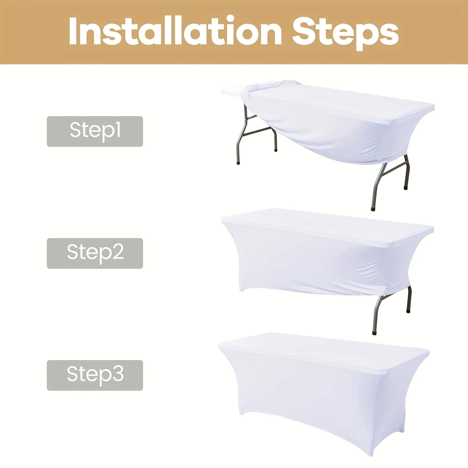 Cocktail Fan Table Set Wedding Banquet Party Luxury Hotel 6FT Rectangular Elastic Table Cloth Beauty Set
