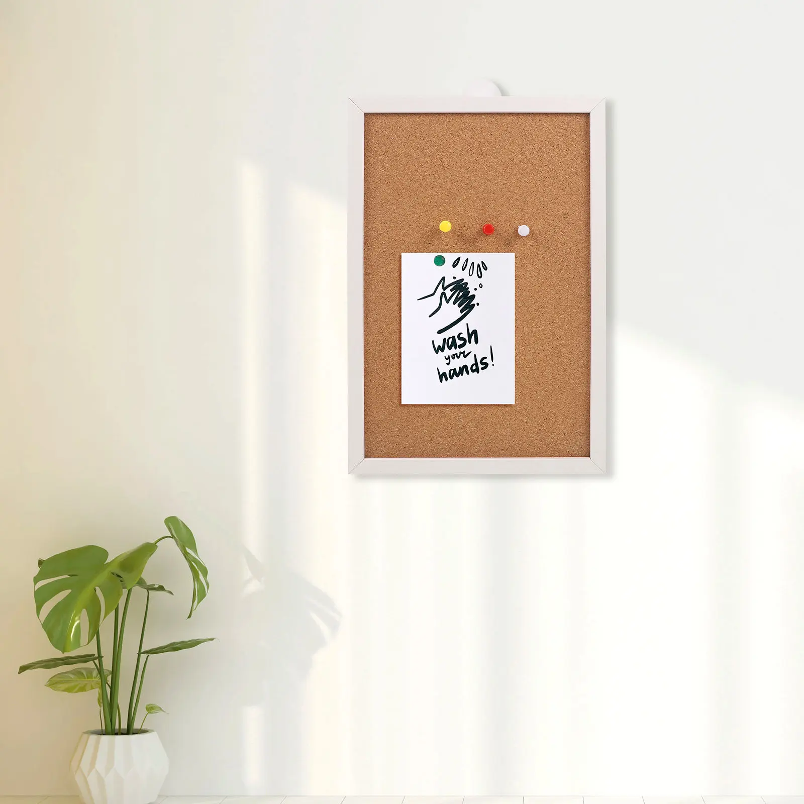 1Pcs 소나무 프레임 코르크 보드 게시판 흰색 30x30cm 가정 사무실 학교 문서 디스플레이 사진 정리함용 벽 코르크보드