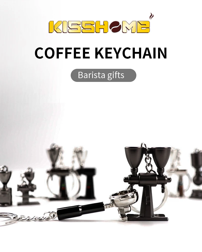 Description Picture 2 of itemCreative Coffee Keychain Mini Coffee Portafilter Tamper Grinder Portable Coffeeware Espresso Coffee Maker Accessory Barista Gift