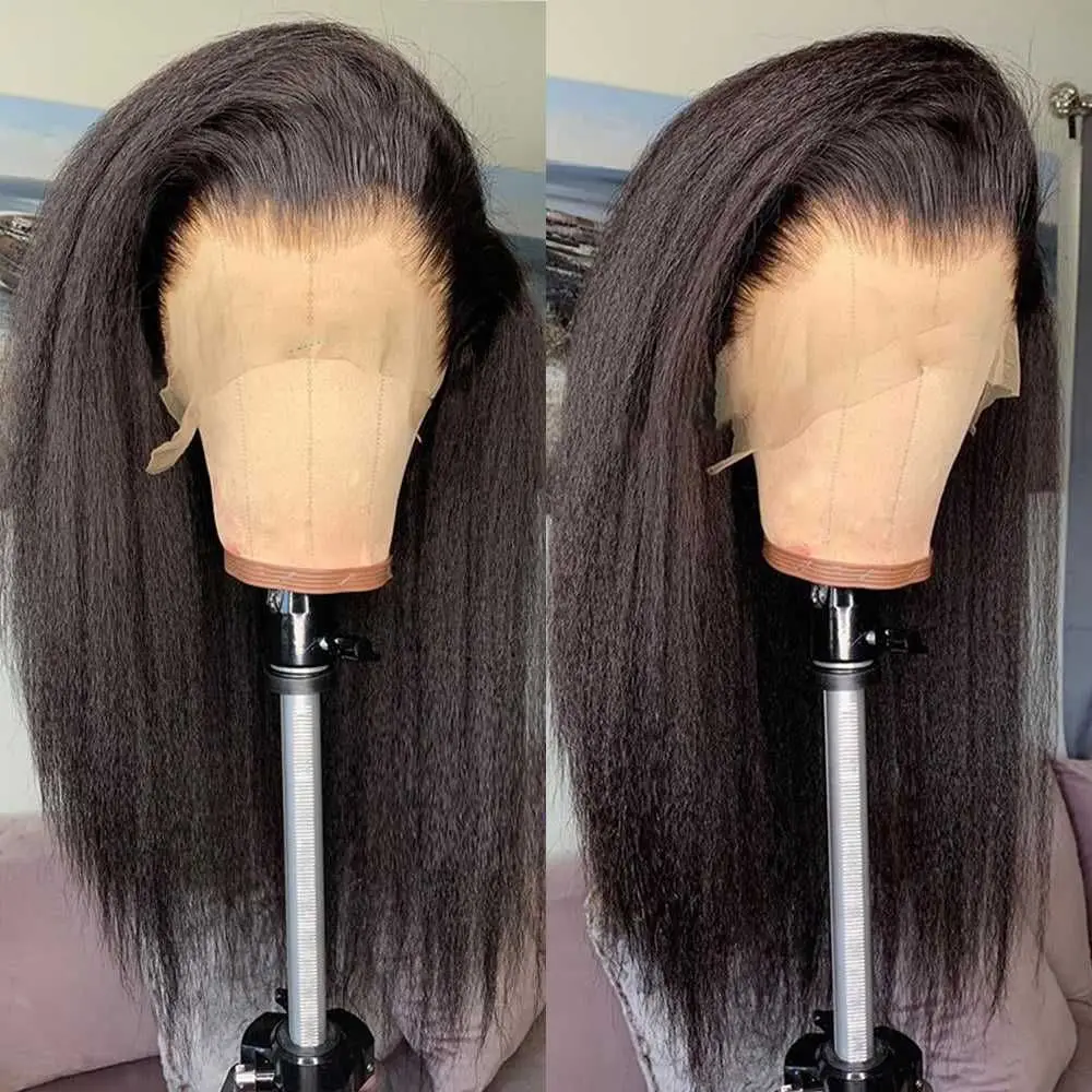 Kinky Straight Wig 250 Density Lace Front Human Hair Wigs For Women Transparent Lace Frontal Wig Yaki Human Hair Natural human hair wig lace front wig human hair wigs front lace wig