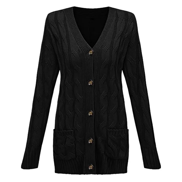 Womens Casual Knit Cardigan Top Sweater Large Size Loose Button Up Cardigan Sweaters For Women Long Knit Cardigans With Pockets 5